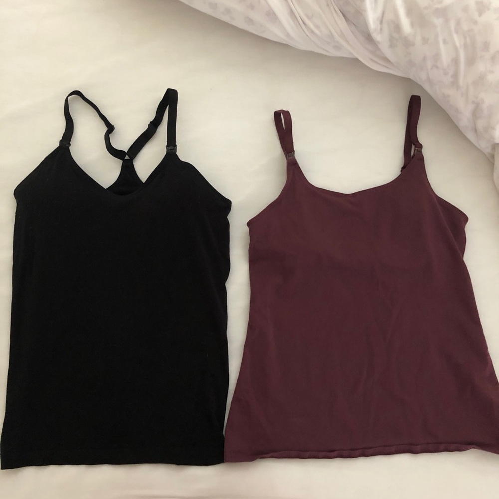 Two medium Auden (Target) nursing tanks